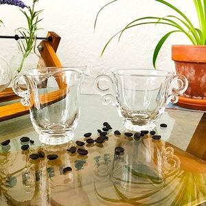 Vintage Heisey Glass “Lariat” Pattern Sugar and Creamer Depression Glass 1940s